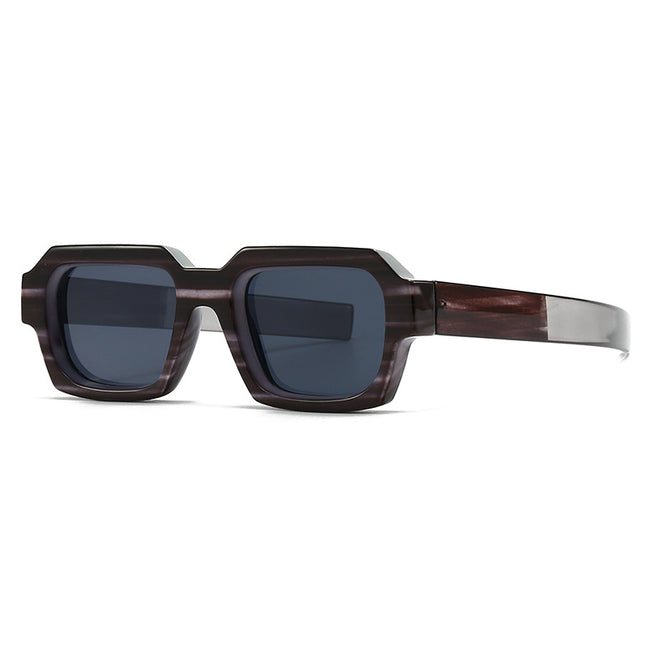 (6 PACK) Wholesale Sunglasses Small Trendy Street Vintage 2024 - BulkSunglassesWholesale.com - Black Black Grey Hover Image