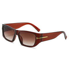 (6 PACK) Wholesale Sunglasses New Arrival Street Square Women 2024 - BulkSunglassesWholesale.com - Tea Frame Gradient Tea Lens