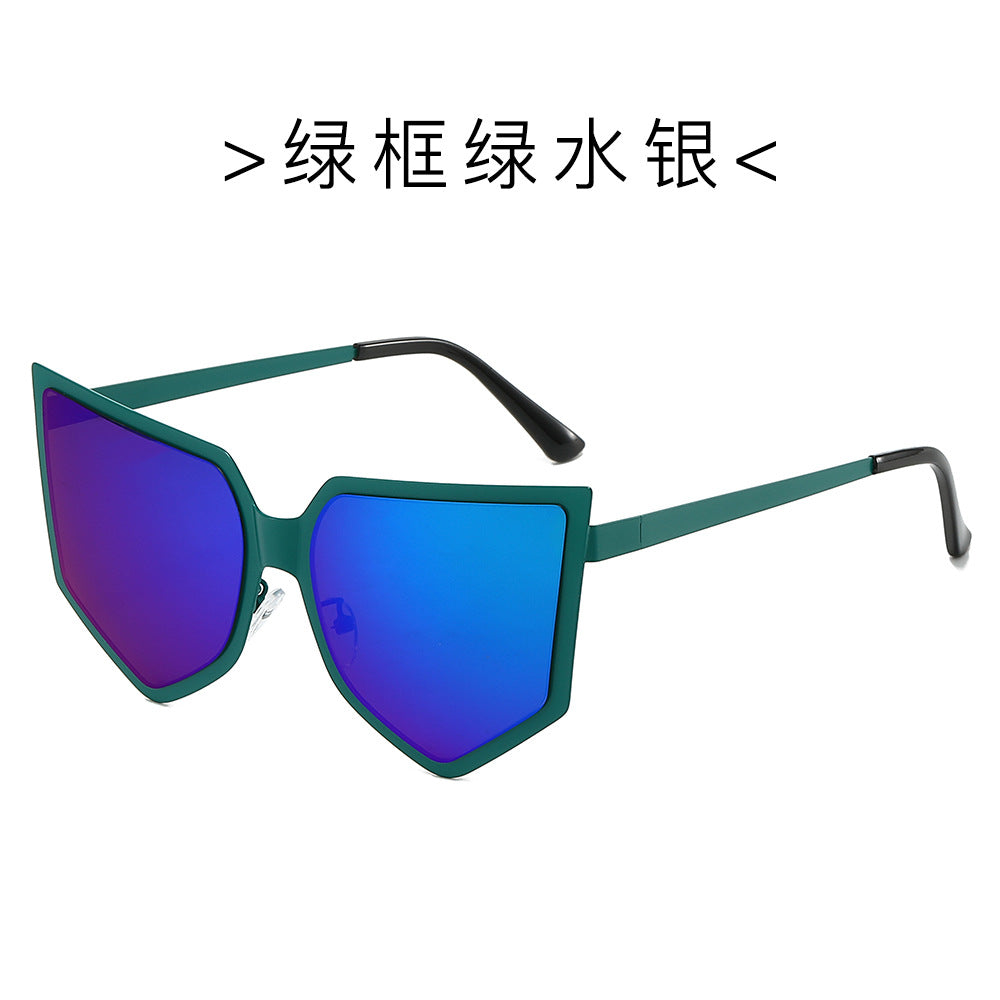 (6 PACK) Wholesale Sunglasses New Arrival Fashion Mirrored Windproof Women 2024 - BulkSunglassesWholesale.com - Green Frame Green Mirrored