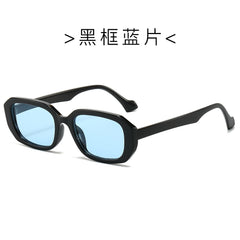 (6 PACK) Wholesale Sunglasses Fashion Oversized Trendy Street New Arrival Women 2024 - BulkSunglassesWholesale.com - Black Frame Blue Lens