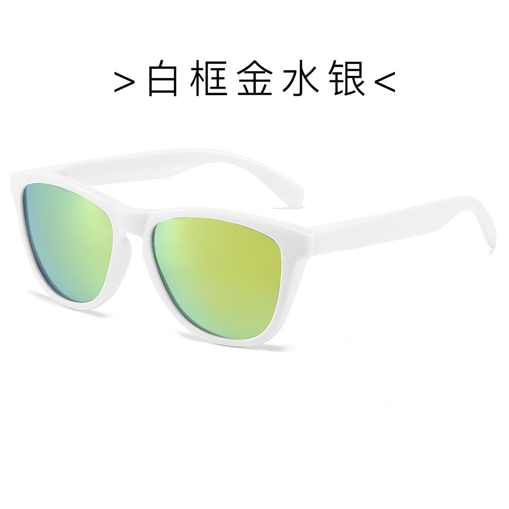 (6 PACK) Wholesale Sunglasses New Arrival Cat Eye Polarized Fashion Trendy Street Women Men 2024 - BulkSunglassesWholesale.com - White Frame Gold Mirrored