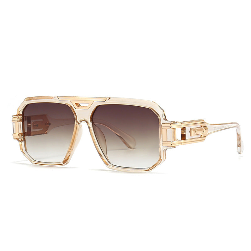 (6 PACK) Wholesale Sunglasses New Arrival Vintage Oversized Men Street 2024 - BulkSunglassesWholesale.com - Champagne Tea Lens