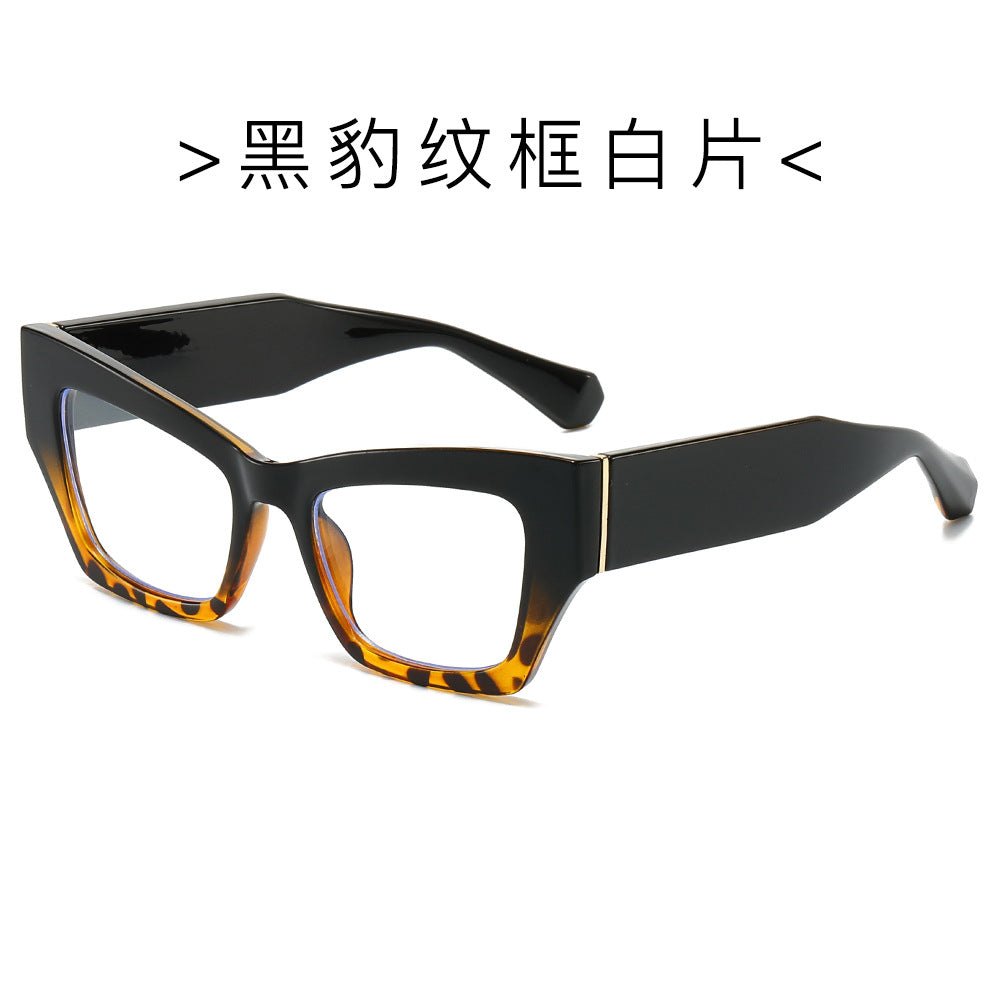 (6 PACK) Wholesale Sunglasses New Arrival Square Men Trendy 2024 - BulkSunglassesWholesale.com - Black Leopard Print Frame Clear Lens