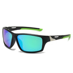 (6 PACK) Wholesale Sunglasses New Arrival Sport Cycling Polarized 2025 - BulkSunglassesWholesale.com - Black Frame Green Mirrored
