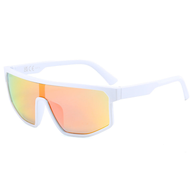 (12 PACK) Wholesale Sports Sunglasses Cycling Women Outdoor Sport Windproof Small Trendy 2024 - BulkSunglassesWholesale.com - White Frame Red Mirrored