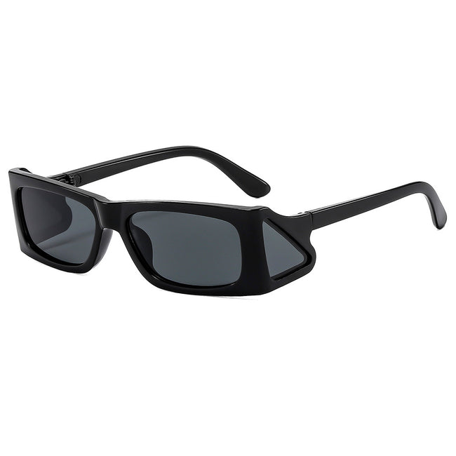 (6 PACK) Wholesale Sunglasses Fashion New Arrival Unique Trendy Unisex 2025 - BulkSunglassesWholesale.com - Shiny Black Frame Black Black Lens Hover Image