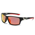(6 PACK) Wholesale Sunglasses New Arrival Sport Cycling Polarized 2025 - BulkSunglassesWholesale.com - Black Frame Red Mirrored