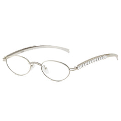 (6 PACK) Wholesale Sunglasses Oval Unique Round Fashion Hip Hop Women 2024 - BulkSunglassesWholesale.com - Silver Frame Clear Lens