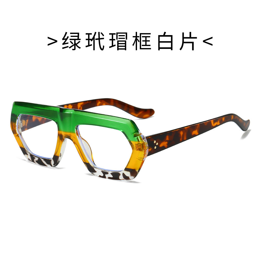 (6 PACK) Wholesale Sunglasses New Arrival Street Women 2024 - BulkSunglassesWholesale.com - Leopard Print Frame Clear Lens