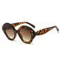 (6 PACK) Wholesale Sunglasses New Arrival Fashion Women Unique Oval Trendy 2024 - BulkSunglassesWholesale.com - Leopard Print Frame Gradient Tea Lens