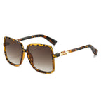 (6 PACK) Wholesale Sunglasses New Arrival Oversized Fashion Unique Square 2024 - BulkSunglassesWholesale.com - Leopard Print Frame Gradient Tea Lens