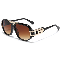 (6 PACK) Wholesale Sunglasses New Arrival Men Street Women New Arrival Vintage 2024 - BulkSunglassesWholesale.com - Black Frame Gradient Tea Lens