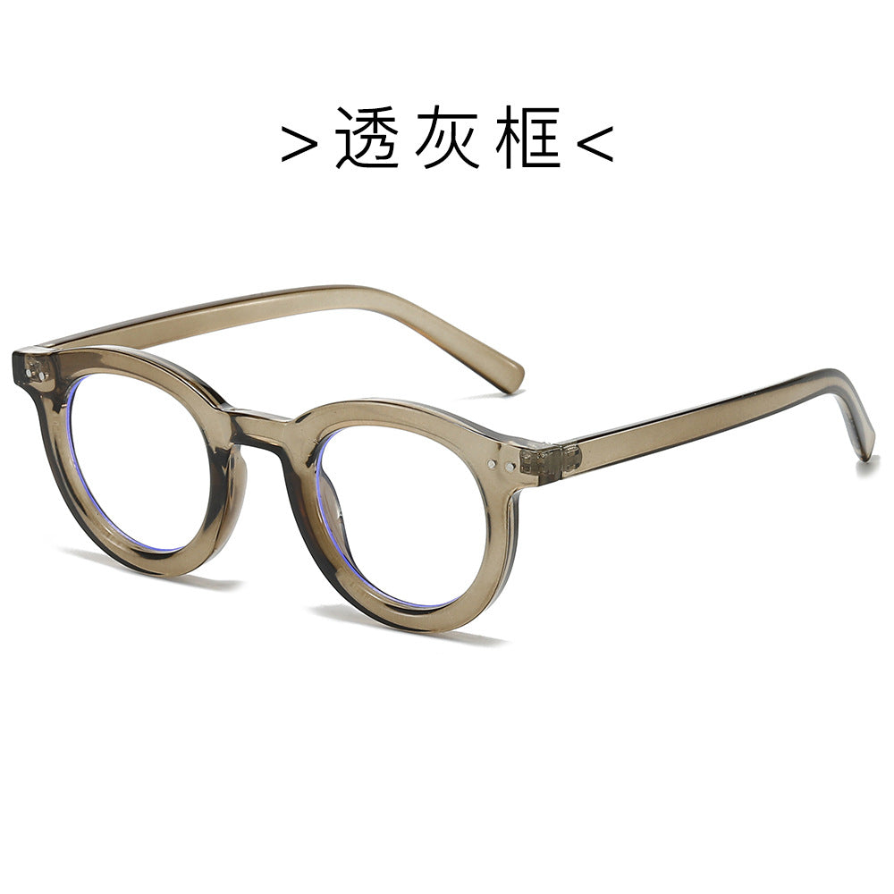 (6 PACK) Wholesale Sunglasses New Arrival Fashion Rivet Korean Unique Vintage Street 2024 - BulkSunglassesWholesale.com - Clear Grey Frame