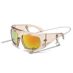 (6 PACK) Wholesale Sunglasses New Arrival Oversized Fashion Women 2024 - BulkSunglassesWholesale.com - Tea Frame Red Lens