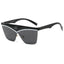 (6 PACK) Wholesale Sunglasses New Arrival Polygon Unique Square One Piece Fashion 2024 - BulkSunglassesWholesale.com - Black Frame Black Lens