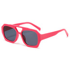 (6 PACK) Wholesale Sunglasses Double Bridge Vintage Unique Trendy Women 2024 - BulkSunglassesWholesale.com - Red Frame Black Lens