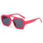 (6 PACK) Wholesale Sunglasses Double Bridge Vintage Unique Trendy Women 2024 - BulkSunglassesWholesale.com - Red Frame Black Lens