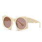 (6 PACK) Wholesale Sunglasses Street 2024 - BulkSunglassesWholesale.com - Beige Yellow Tea Lens
