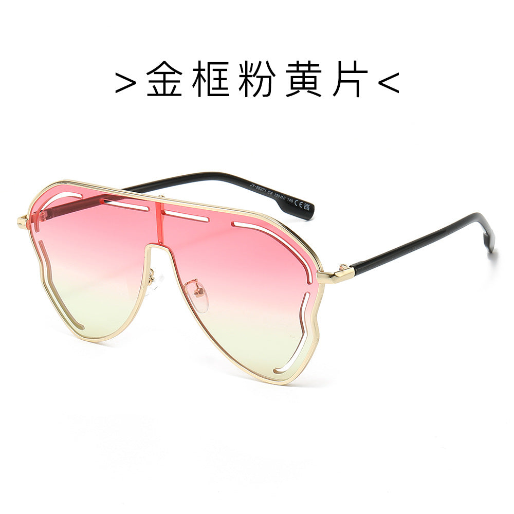 (6 PACK) Wholesale Sunglasses New Arrival Women Unique Women 2024 - BulkSunglassesWholesale.com - Gold Frame Pink Yellow Lens