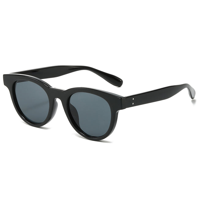 (6 PACK) Wholesale Sunglasses Women New Arrival 2024 - BulkSunglassesWholesale.com - Shiny Black Frame Black Lens Hover Image
