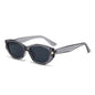 (6 PACK) Wholesale Sunglasses Vintage Cat Eye Women New Arrival Square Round Polarized 2025 - BulkSunglassesWholesale.com - Clear Grey Frame Black Lens