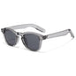 (6 PACK) Wholesale Sunglasses Rivet Trendy Fashion Women Street Vintage 2025 - BulkSunglassesWholesale.com - Grey Frame Black Lens