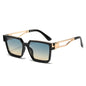 (6 PACK) Wholesale Sunglasses New Arrival Square Men Unique 2024 - BulkSunglassesWholesale.com - Black Frame Green Yellow Lens