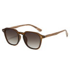 (6 PACK) Wholesale Sunglasses New Arrival Wood Grain Fashion Wood Grain 2025 - BulkSunglassesWholesale.com - Matt Tea Frame Tea Black Lens