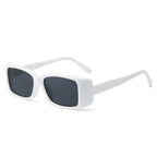 (6 PACK) Wholesale Sunglasses New Arrival Square Unique Small Vintage 2024 - BulkSunglassesWholesale.com - White Frame Black Lens