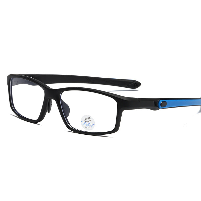 (12 PACK) Wholesale Sports Glasses New Arrival Square TR Antiblue Light Women 2025 - BulkSunglassesWholesale.com - Matt Black Frame