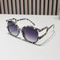 (6 PACK) Wholesale Sunglasses Round Oversized Unique Women Fashion 2024 - BulkSunglassesWholesale.com - Frame Grey