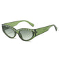 (6 PACK) Wholesale Sunglasses New Arrival Fashion Cat Eye Women Trendy Rhinestone Women 2025 - BulkSunglassesWholesale.com - Green Frame Green Lens