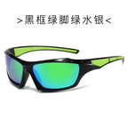 (6 PACK) Wholesale Sunglasses New Arrival New Arrival Unisex Polarized Outdoor Night Vision Cycling Sport 2024 - BulkSunglassesWholesale.com - Black Frame Green Temple Green Mirrored