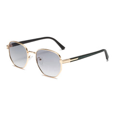 (6 PACK) Wholesale Sunglasses Metal Vintage Trendy Street 2024 - BulkSunglassesWholesale.com - Gold Frame Grey