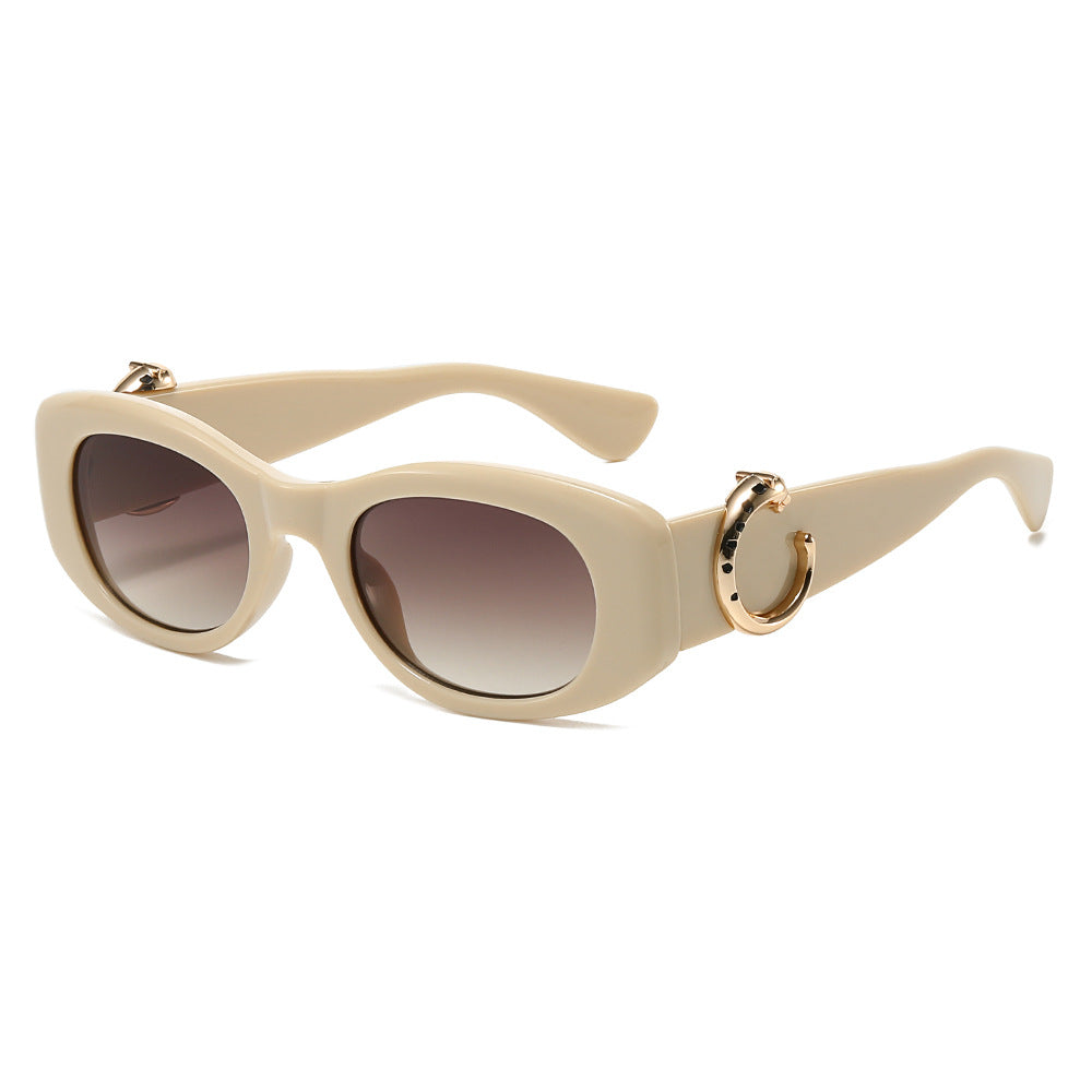 (6 PACK) Wholesale Sunglasses New Arrival Oversized Unique Cat Eye Women 2024 - BulkSunglassesWholesale.com - Beige Pink Frame Gradient Tea Lens