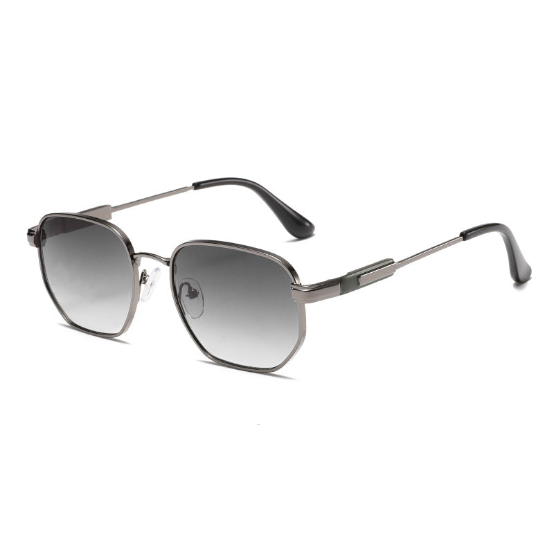 (6 PACK) Wholesale Sunglasses Metal Vintage Trendy Street 2024 - BulkSunglassesWholesale.com - Gunmetal Frame Grey