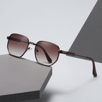 (6 PACK) Wholesale Sunglasses Metal Vintage Trendy Street 2024 - BulkSunglassesWholesale.com - Tea Frame Tea Lens