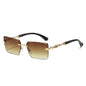 (6 PACK) Wholesale Sunglasses New Arrival Square Fashion Unique Unique Cut Edge 2024 - BulkSunglassesWholesale.com - Gold Frame Gradient Tea Lens