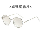(6 PACK) Wholesale Sunglasses New Arrival Round Unique Metal Unisex Trendy Fashion 2024 - BulkSunglassesWholesale.com - Silver Frame Silver Mirrored Lens