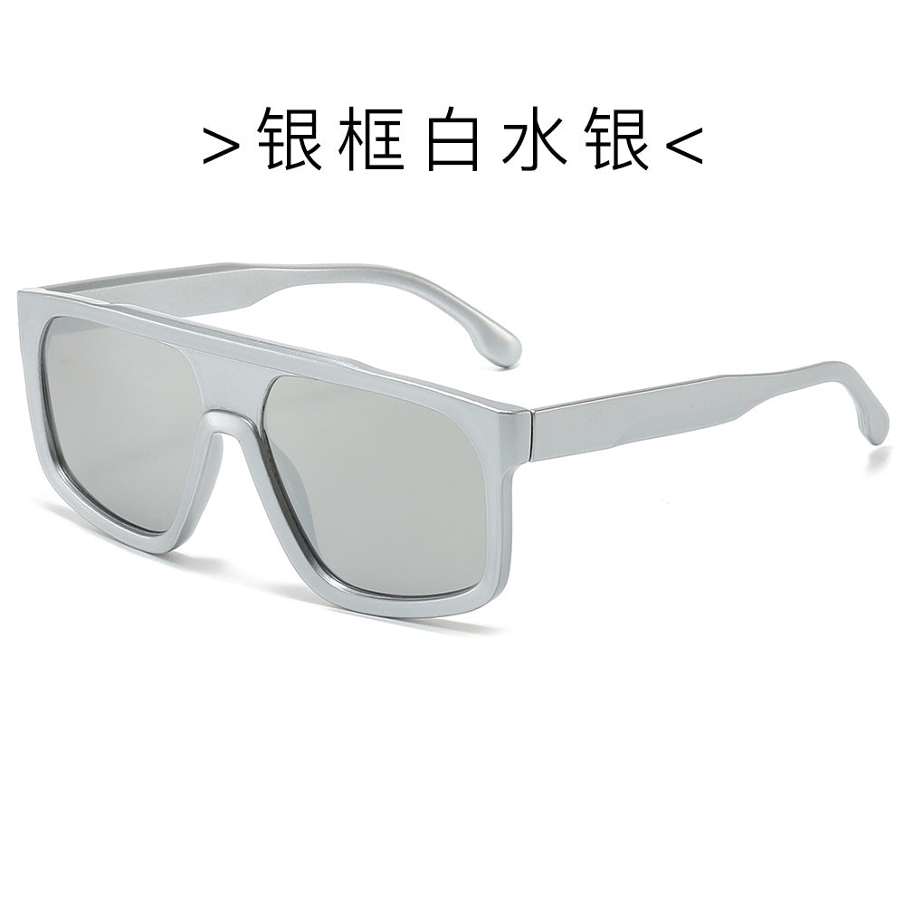 (6 PACK) Wholesale Sunglasses Square New Arrival Fashion Trendy 2024 - BulkSunglassesWholesale.com - Silver Frame Mirrored Lens