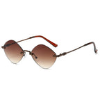 (6 PACK) Wholesale Sunglasses Fashion Unique Rimless Women Small 2024 - BulkSunglassesWholesale.com - Tea Gradient Tea Lens