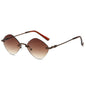 (6 PACK) Wholesale Sunglasses Fashion Unique Rimless Women Small 2024 - BulkSunglassesWholesale.com - Tea Gradient Tea Lens