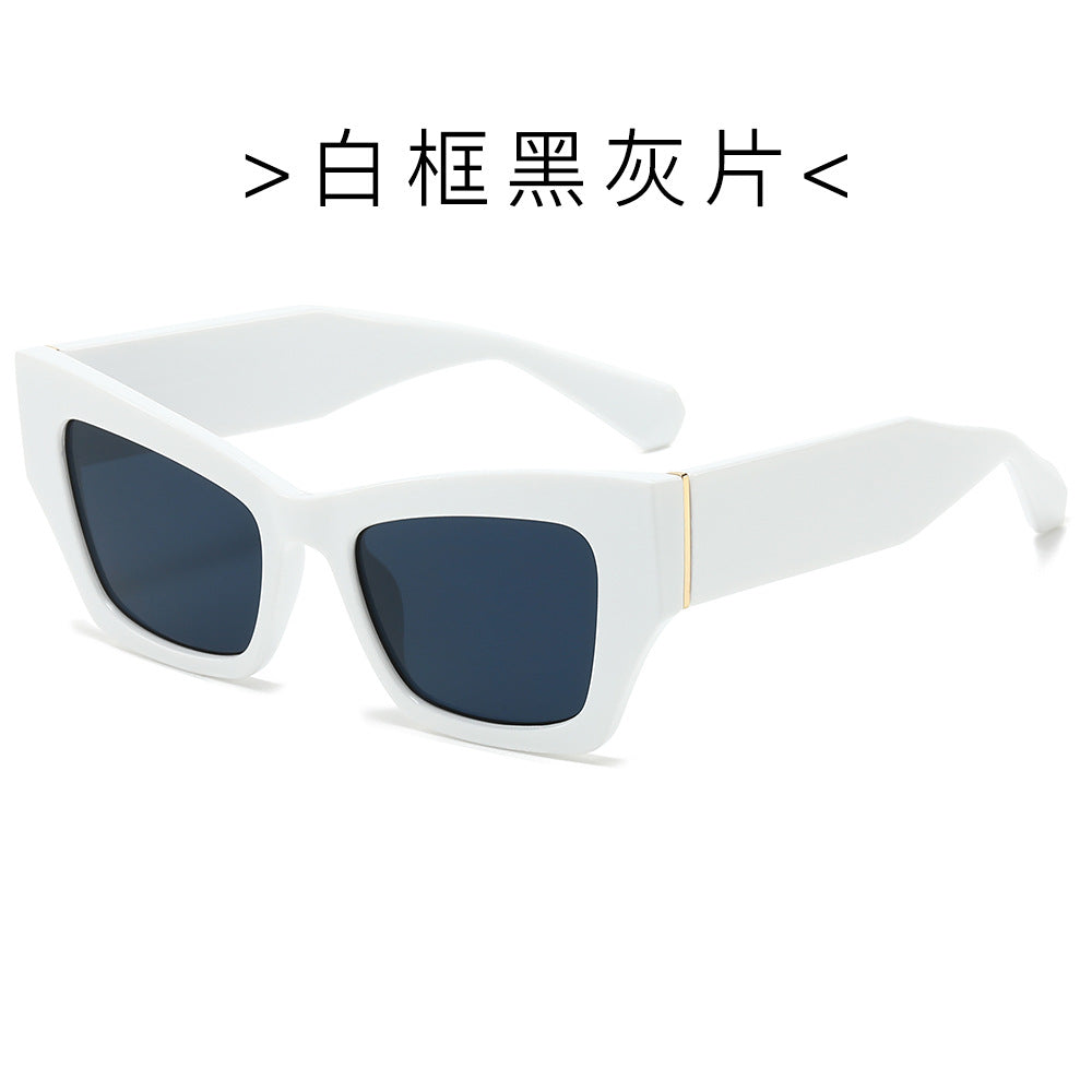 (6 PACK) Wholesale Sunglasses New Arrival Square Men Trendy 2024 - BulkSunglassesWholesale.com - White Frame Black Black Lens