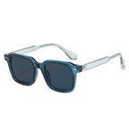 (6 PACK) Wholesale Sunglasses New Arrival Square Fashion Vintage Trendy 2025 - BulkSunglassesWholesale.com - Dark Blue Frame Black Lens
