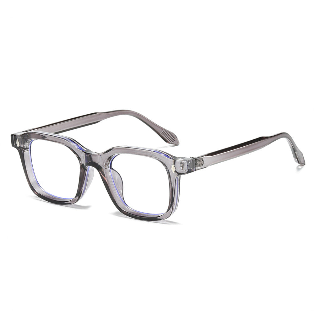 (6 PACK) Wholesale Sunglasses Small Square Women Trendy Vintage 2025 - BulkSunglassesWholesale.com - Clear Grey Frame Clear Lens