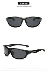 (12 PACK) Wholesale Sports Sunglasses New Arrival Unisex Outdoor Cycling Sport Polarized 2024 - BulkSunglassesWholesale.com - Matt Black Black Temple Black Lens ( Polarized )