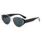 (6 PACK) Wholesale Sunglasses Korean Vintage Women Square Round 2025 - BulkSunglassesWholesale.com - Black Temple Silver Frame Black Lens