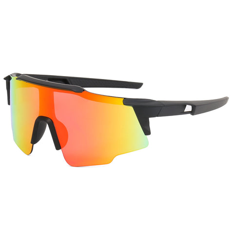 (12 PACK) Wholesale Sports Sunglasses Outdoor Sport Unique New Arrival Kids Cycling 2024 - BulkSunglassesWholesale.com - Black Frame Red Mirrored
