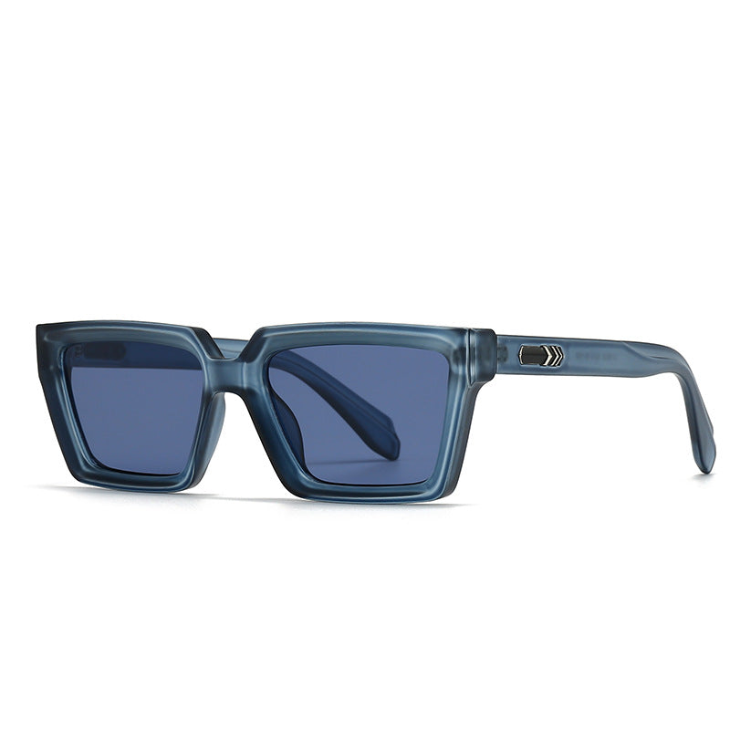 (6 PACK) Wholesale Sunglasses Rivet Street Square 2024 - BulkSunglassesWholesale.com - Blue Frame Blue Lens