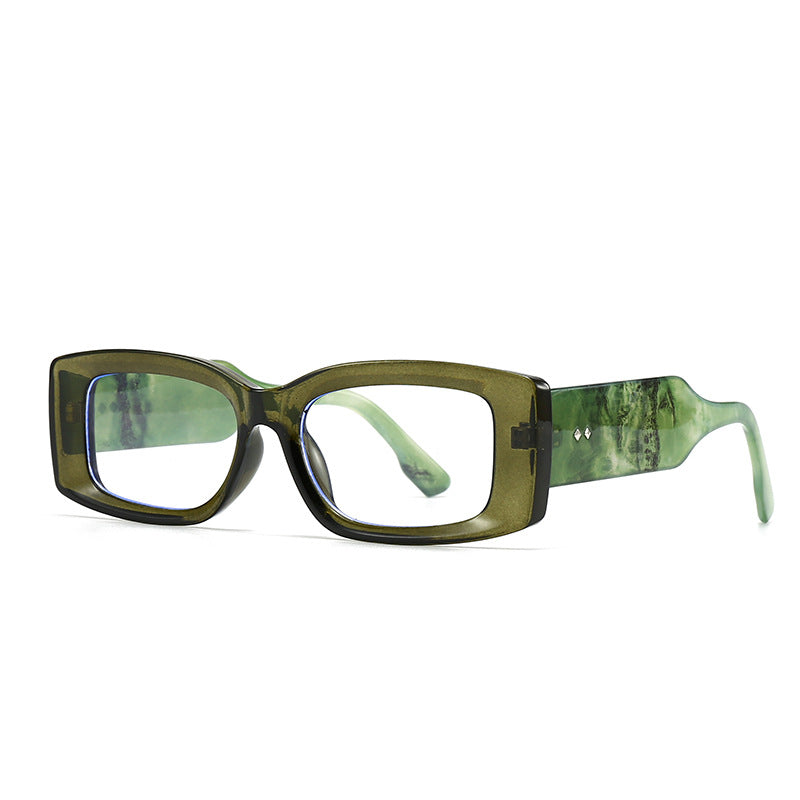 (6 PACK) Wholesale Sunglasses Vintage Trendy Women Antiblue Light 2024 - BulkSunglassesWholesale.com - Green Frame Clear Lens